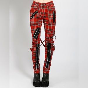 Tripp NYC Red Plaid Bondage Pants